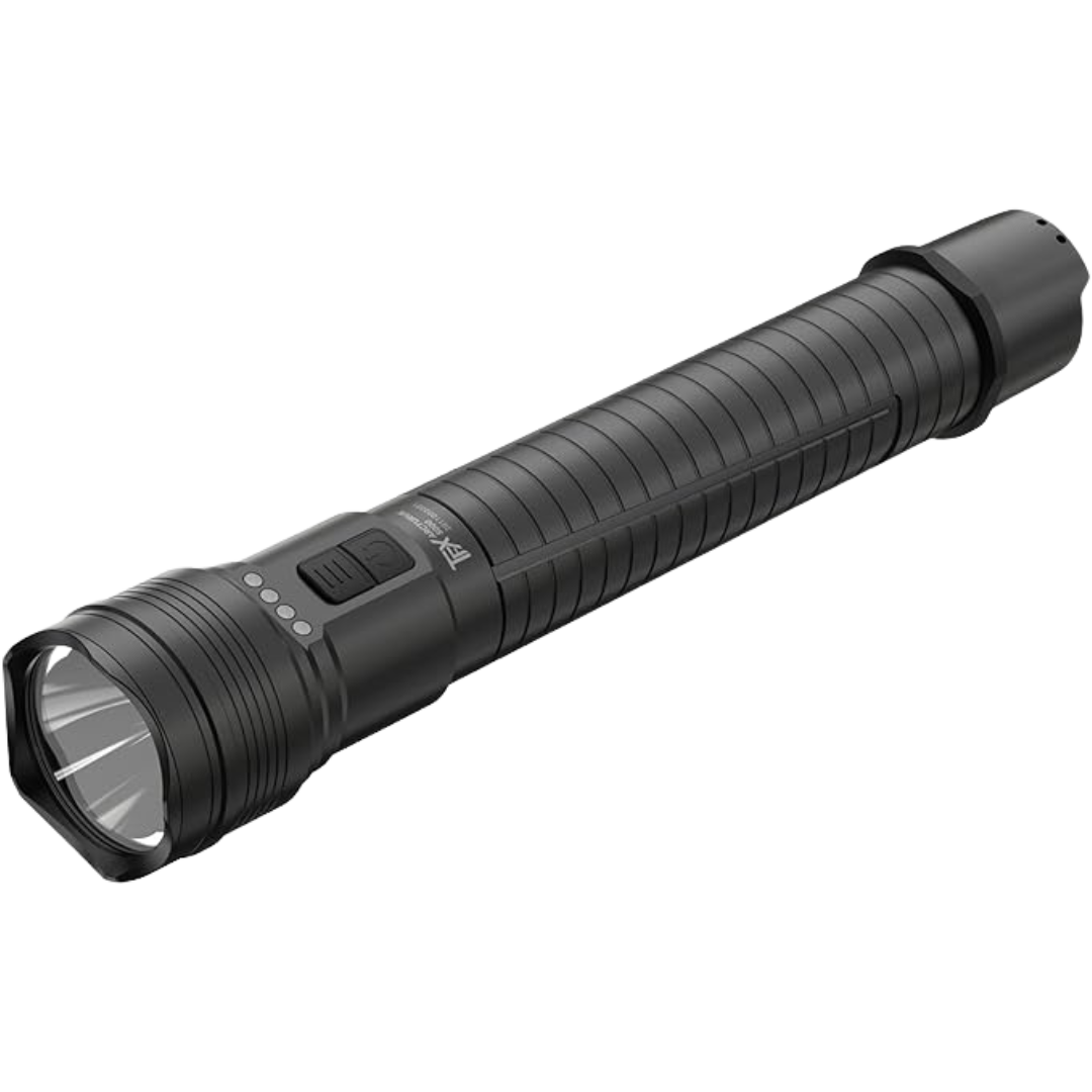 Ledlenser TFX Arcturus 5000 Torch handheld black flashlight with ribbed grip side control switch and large lens