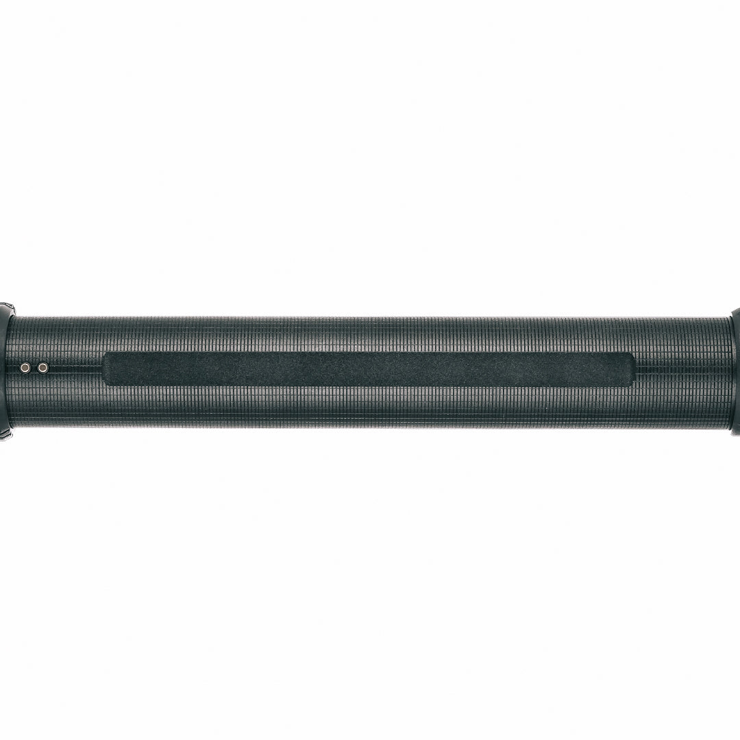 Ledlenser P21R Torch laid horizontally black textured cylindrical body with a grip strip and side controls