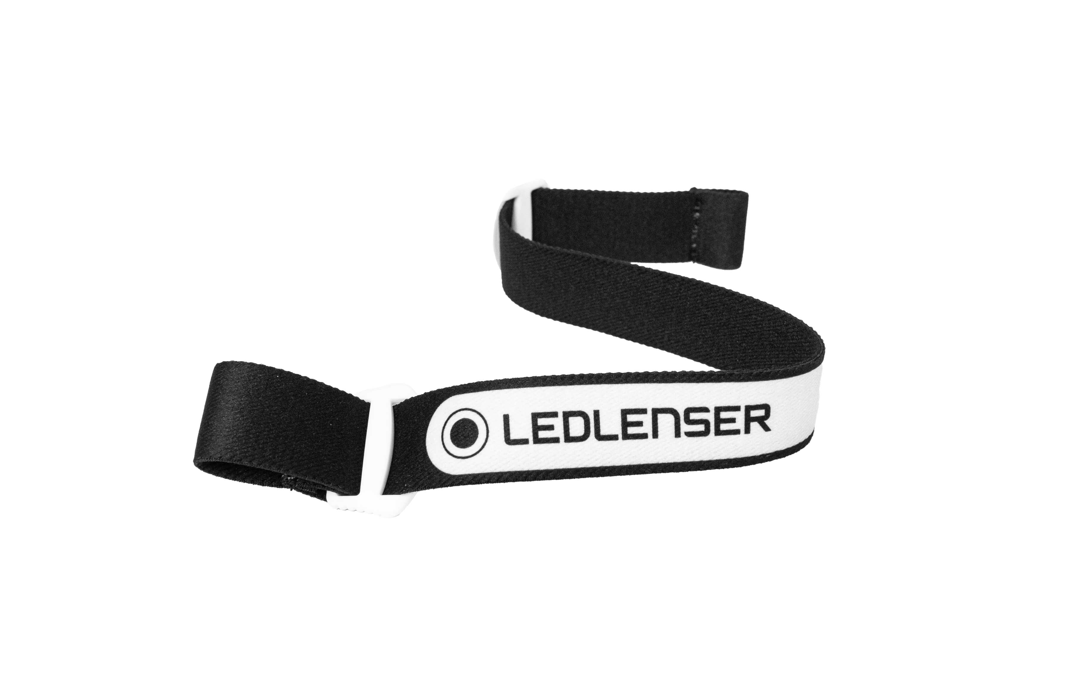 Top Headstrap for MH7 and MH8 headlamps by Ledlenser adjustable black elastic strap with white logo