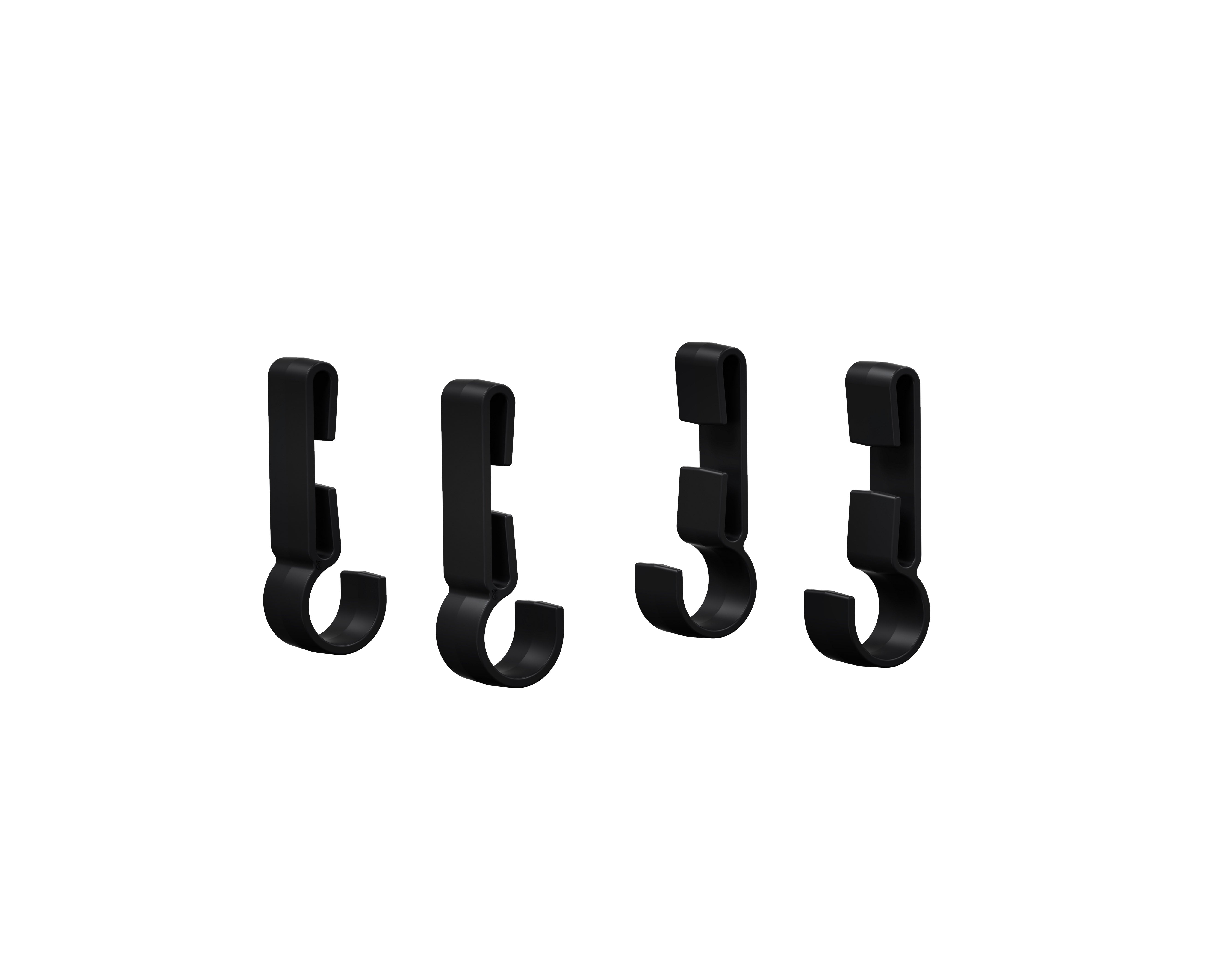 Universal Helmet Band Fixing Clip Type A 4 Pack four black helmet band clips shown for secure attachment on helmets