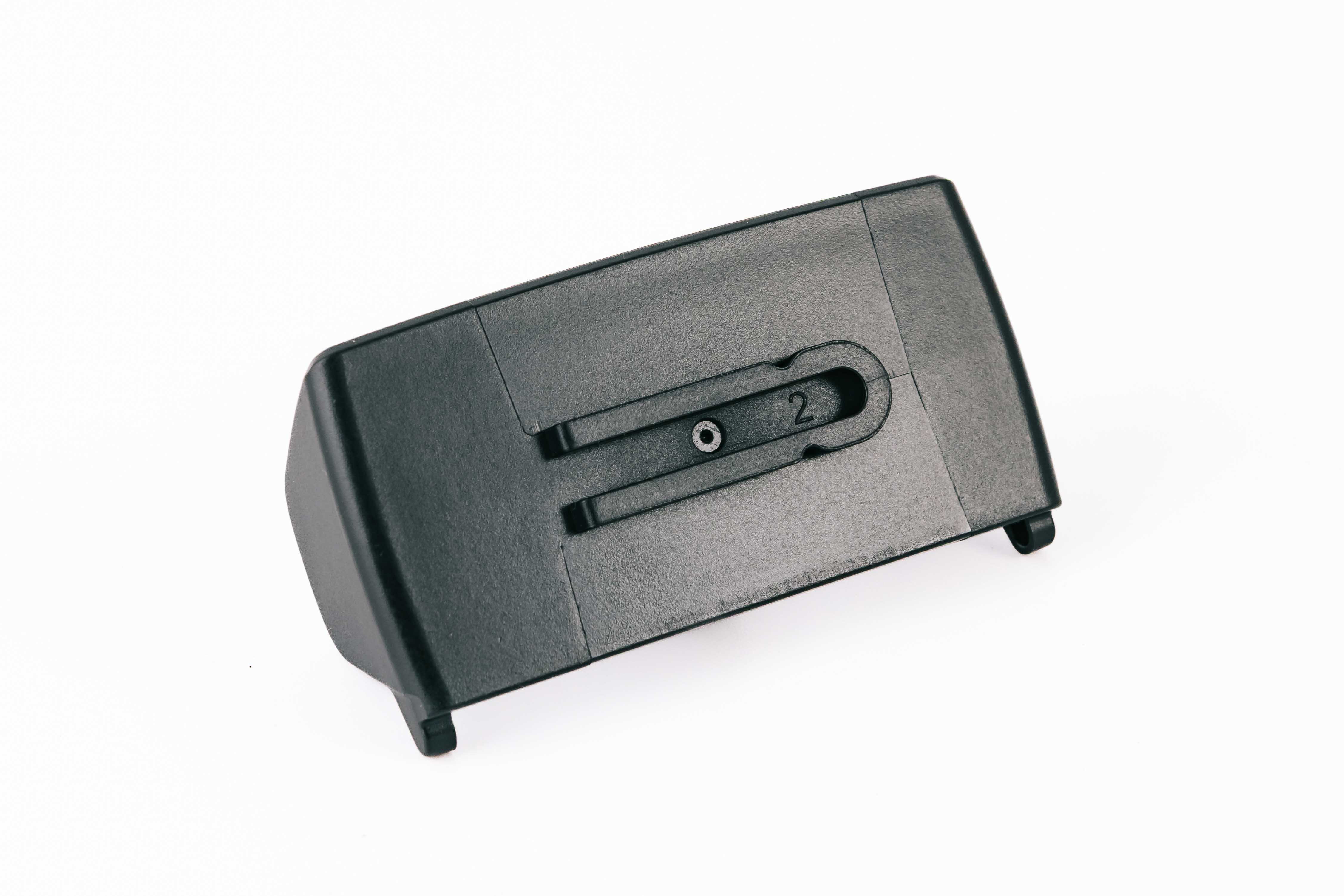 Ledlenser Spare Part Connect Adapter HF4R Black Poly Bag black plastic adapter with two parallel slots viewed at an angle