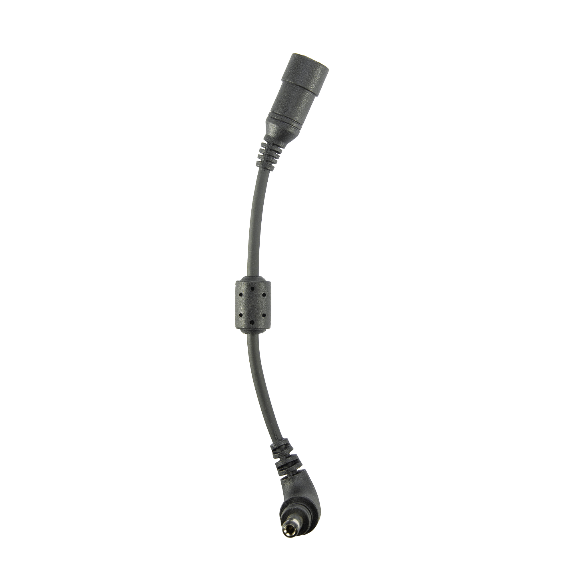 Ledlenser Adaptor Cable f XEO19R Black Poly bag black adaptor cable with dual connectors and inline ferrite bead on a poly bag packaging image