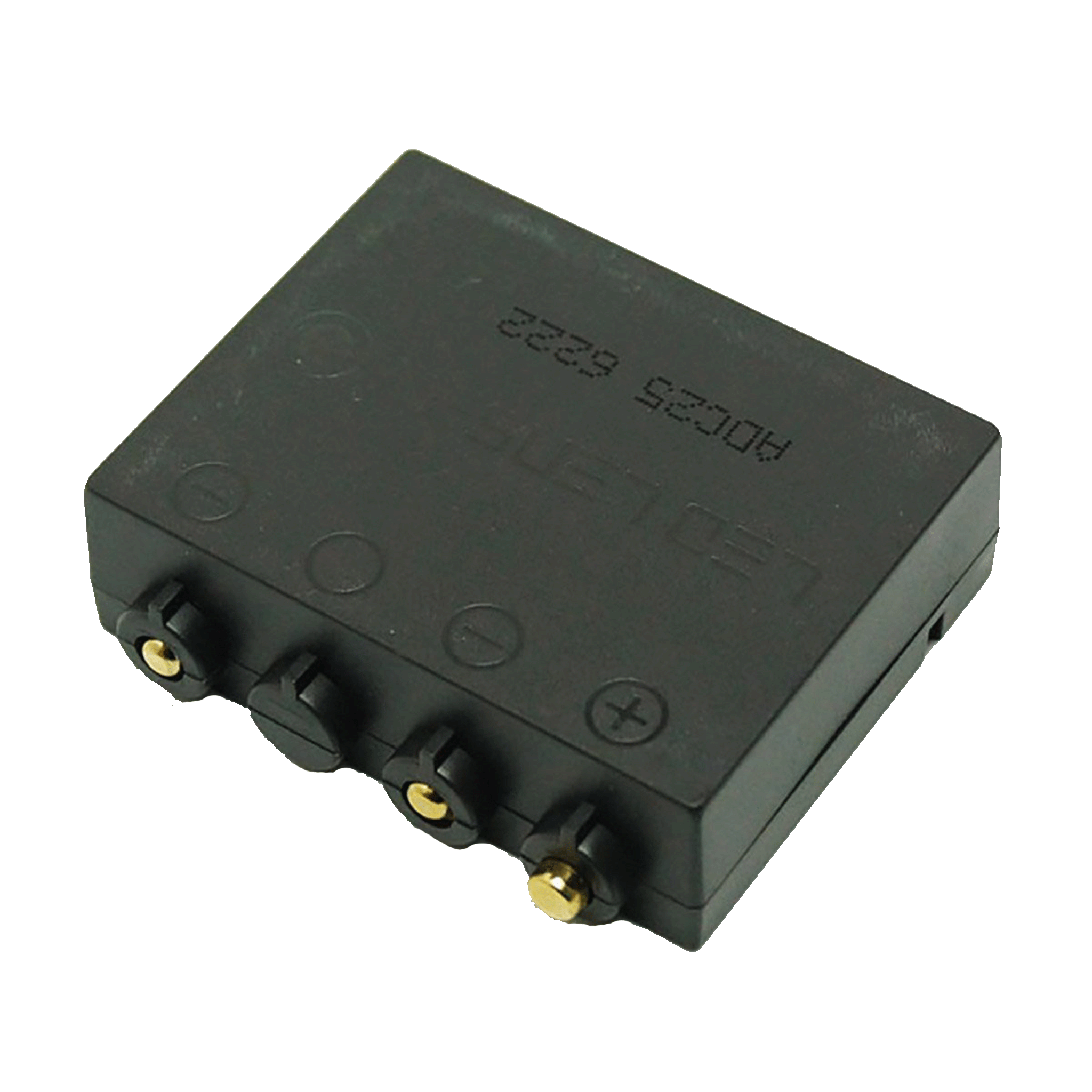 Battery Pack H7R 2 Rechargeable battery by Ledlenser black rectangular module with four terminal screws and gold contacts visible