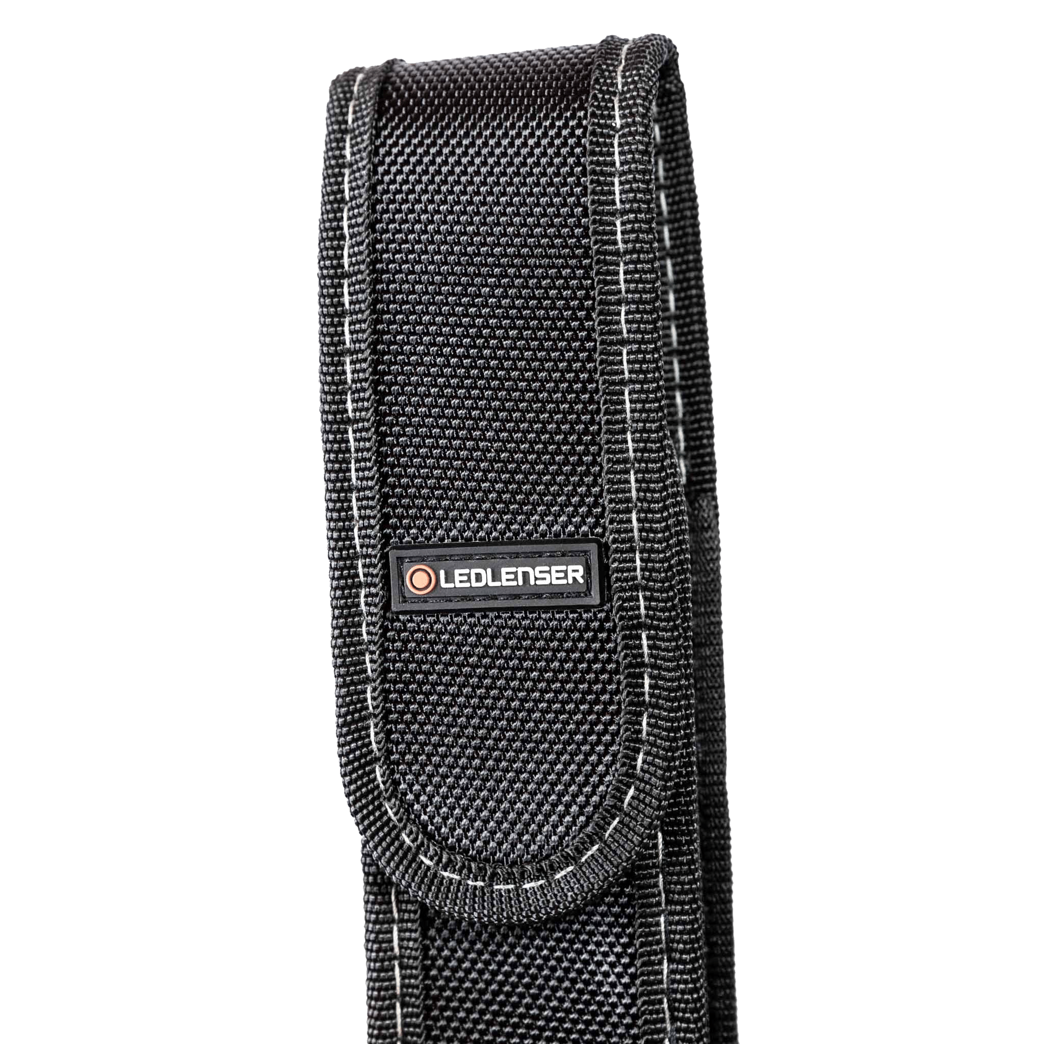 Ledlenser Pouch Type O for P6R Work and P7R Work torches black fabric pouch with stitched edges and Ledlenser logo