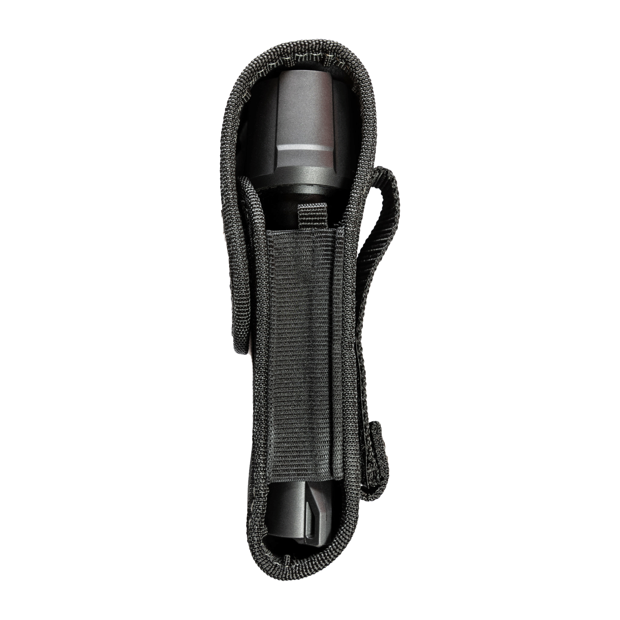 Ledlenser Pouch Type O black nylon pouch with belt loop holding a P6R Work or P7R Work torch visible at the top