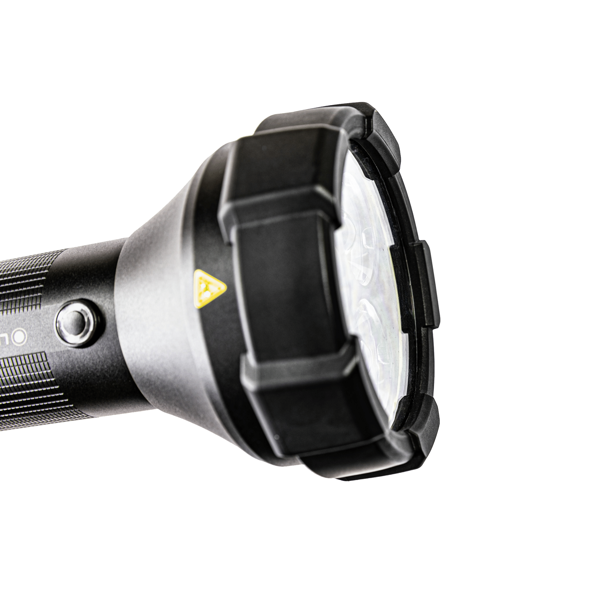 Roll Protection 85 5mm accessory for Ledlenser P18R Work torch close up view of the protective ring around the head