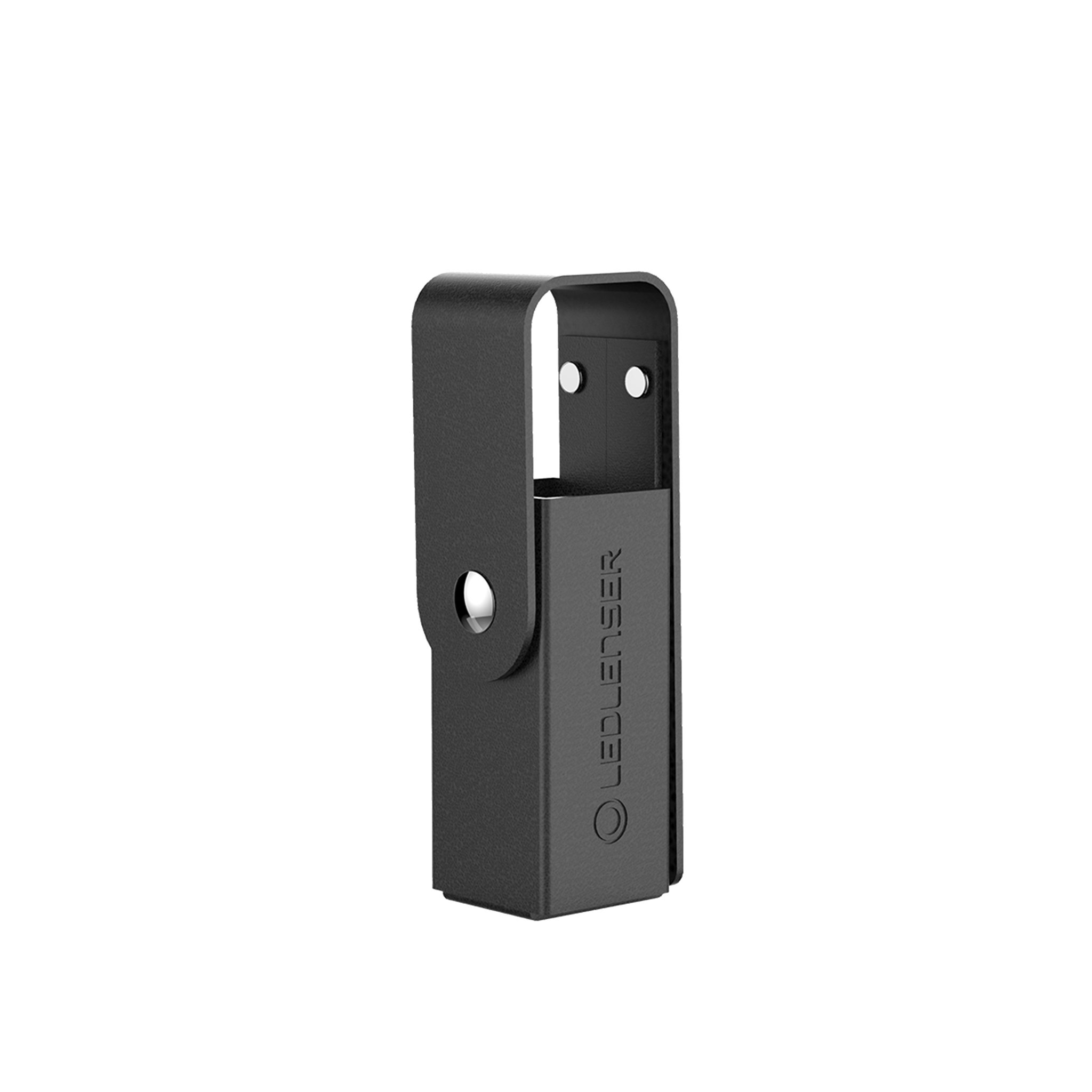 Leather Pouch Three Types Suit MT Series Torches by Ledlenser compact black leather case with a metal snap closure