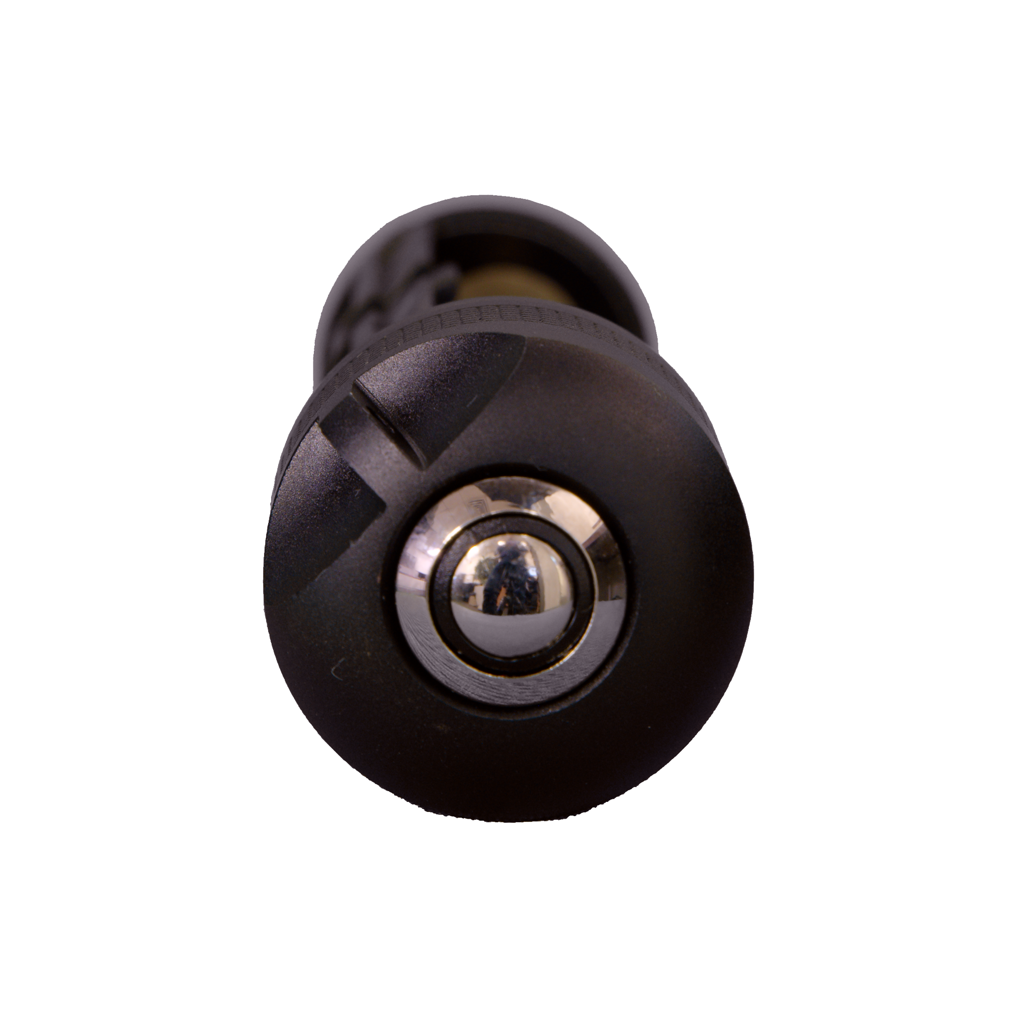 Battery Case Switch P7R end view black cylindrical accessory featuring a silver circular switch for Ledlenser P7R torch