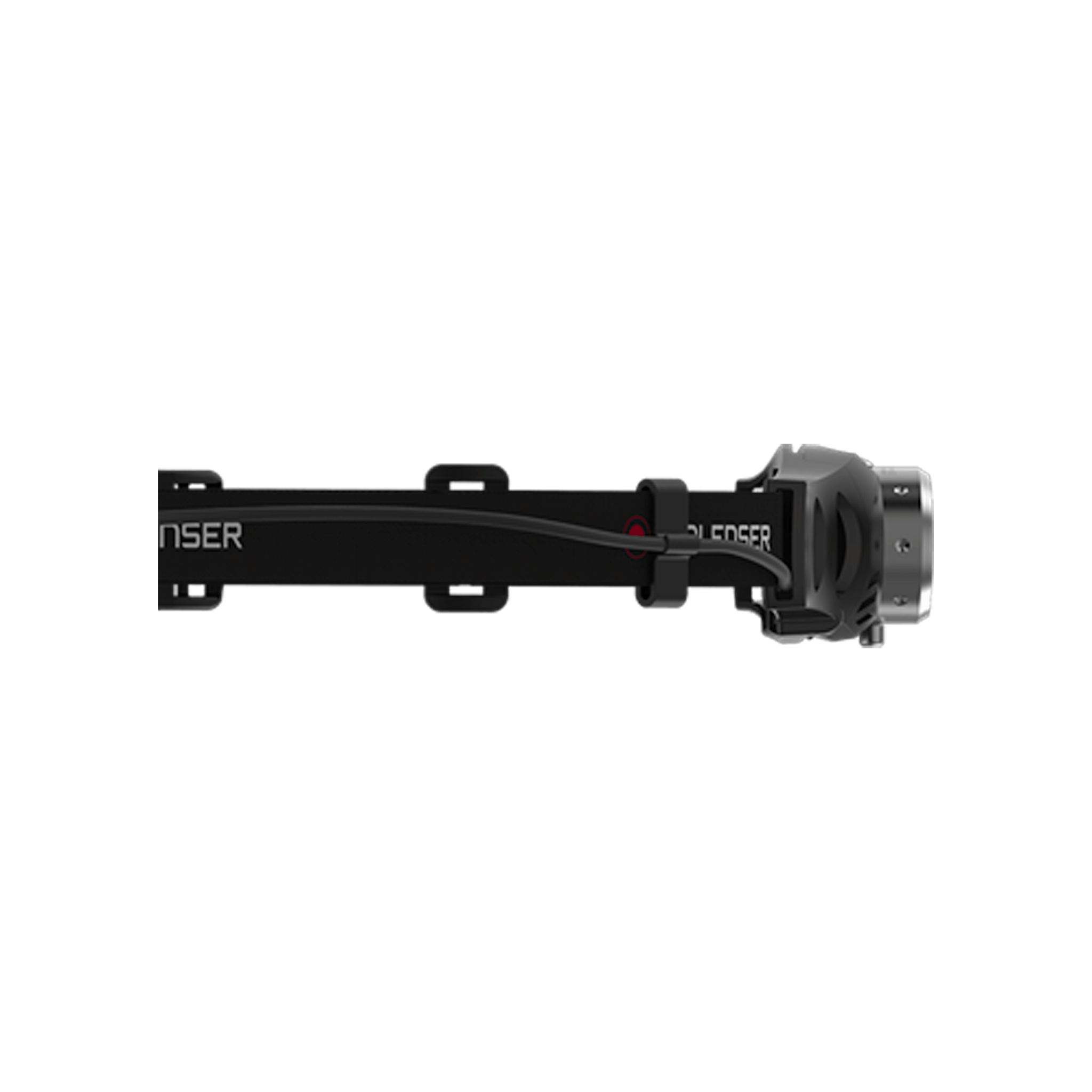 Ledlenser H3 2 Battery Operated Headlamp mounted on a black headband with the compact gray head unit on the right