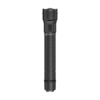 TFX Arcturus 5000 Torch a black Ledlenser handheld flashlight shown upright with a textured grip and control panel