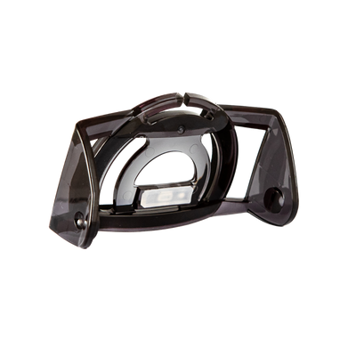 Base Plate for MH7 MH8 iH9R headlamp mounting accessory black plastic frame with attachment points viewed from the side