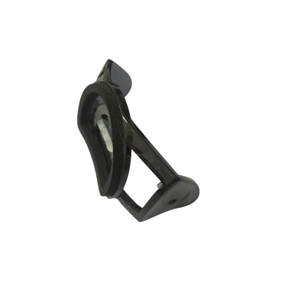 Base Plate For MH3 MH4 MH5 headlamps by Ledlenser black replacement mounting plate shown in angled side view with circular ring and clip