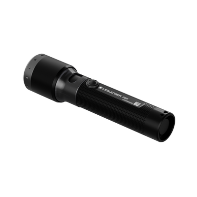 Ledlenser P5R Torch handheld black flashlight with textured grip and compact design shown at a slight angle