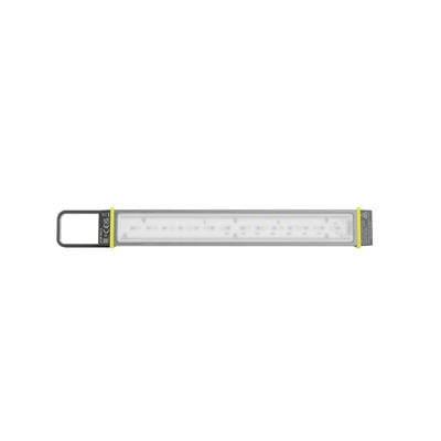Ledlenser AF2R Work Area Light in horizontal orientation slim rectangular LED bar with black end caps and yellow accents mounted handle on left