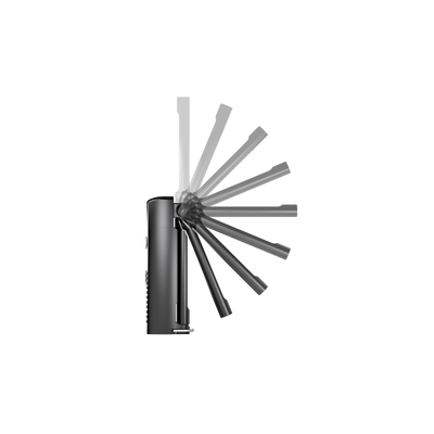 Ledlenser W7R Work Light black side view showing the head extended with multiple fold out arms