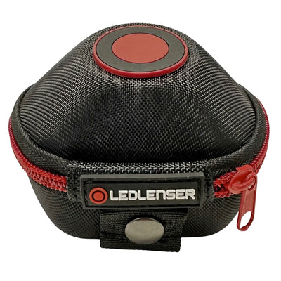 Ledlenser Hard Shell Accessory Pouch Type H compact black protective case with red zipper and Ledlenser logo