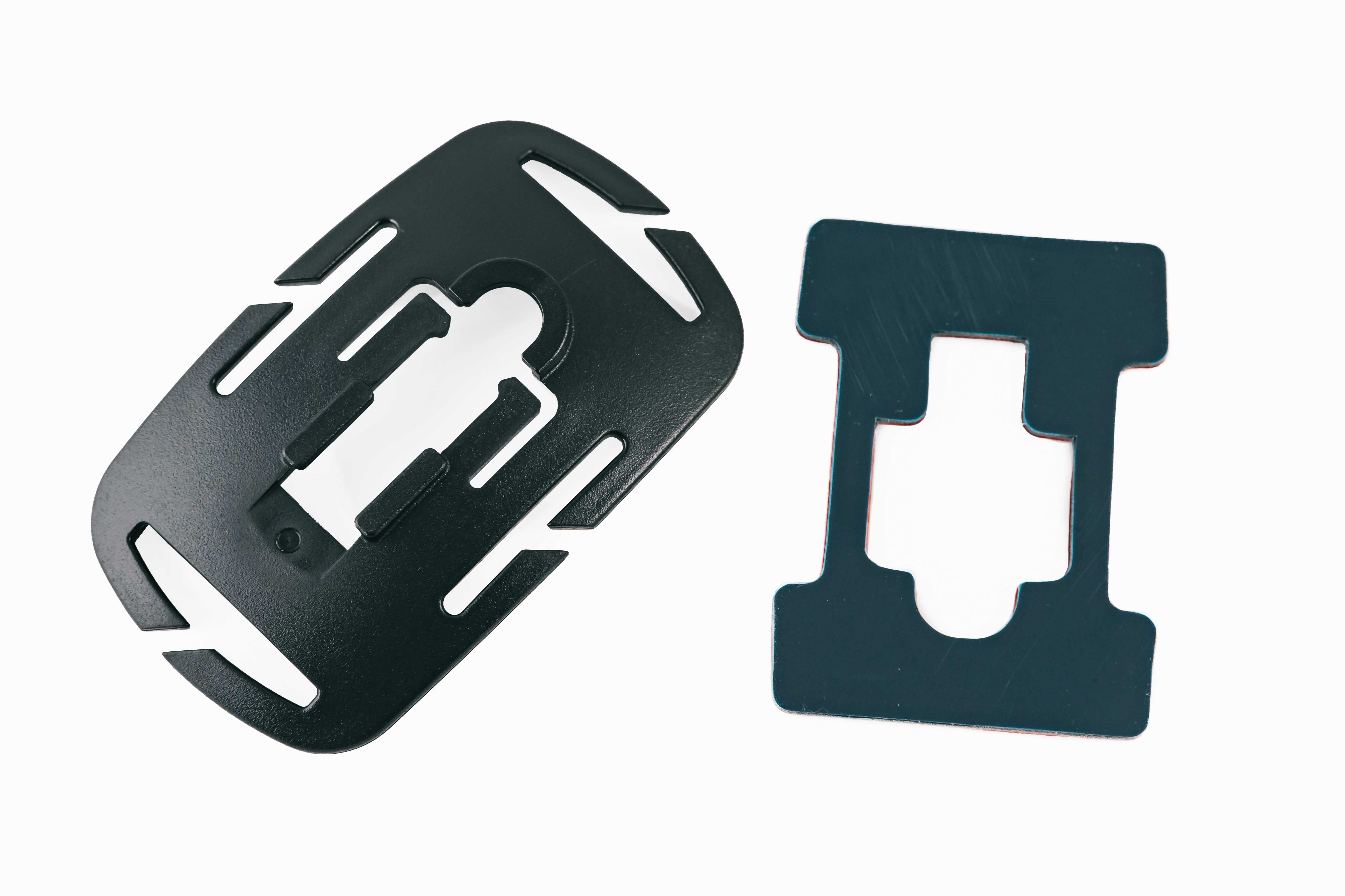 Ledlenser Spare Part Base Plate H5 C H5R W C H7R C HF4R W HF6R W HF8R W Black Poly Bag with two components on a white background