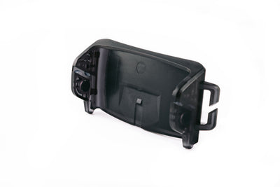 Ledlenser Spare Part Base Plate HF4R W S C Black Poly Bag shown as a black plastic base plate for HF4R headlamps side angle