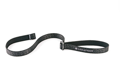 Ledlenser Spare Part Headband HF4R Core Black Poly Bag black fabric headband accessory laid flat with Ledlenser logo visible