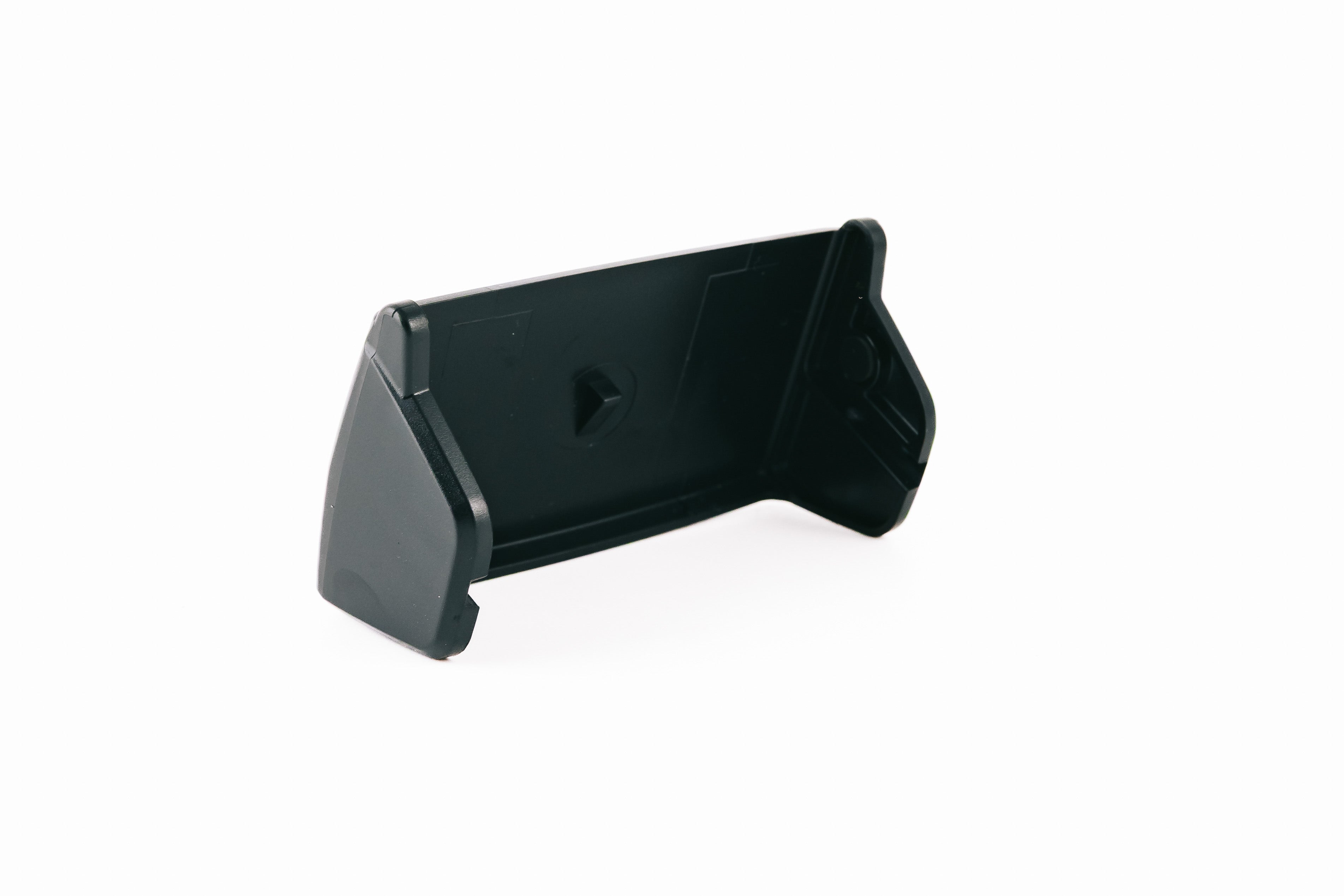 Ledlenser Spare Part Connect Adapter HF6R Black Poly Bag seen from a side angle in black plastic accessory for HF6R docking and compatibility with other accessories