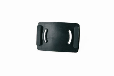 Ledlenser Spare Part Comfort Pad HF6R black poly bag rectangular black pad with two white curved inserts and mounting tabs top view