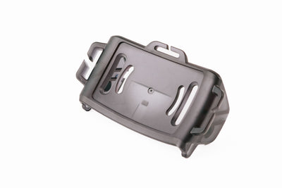 Ledlenser Spare Part Base Plate HF8R Black Poly Bag angled view of a black base plate accessory with mounting slots and attachment features