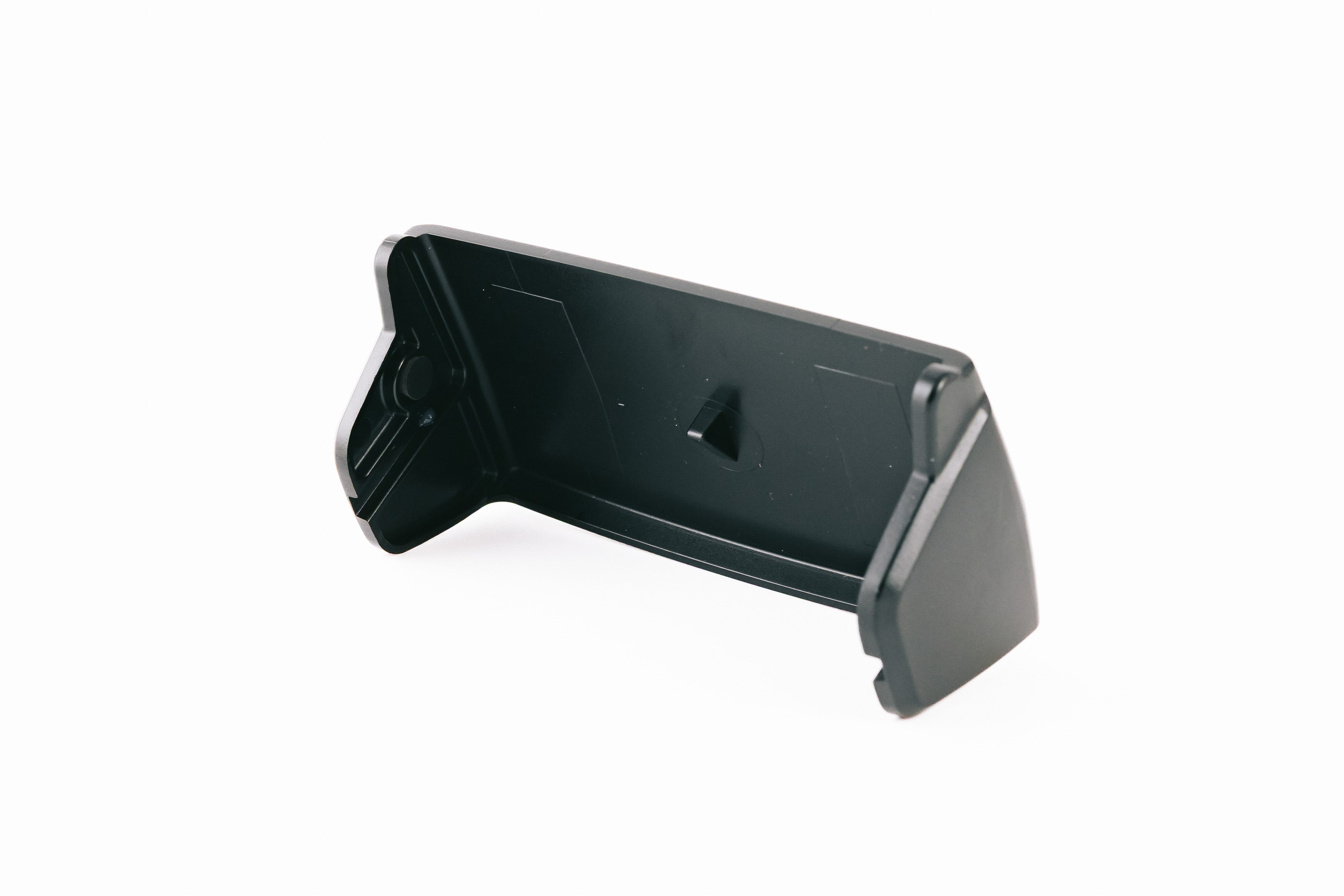 Ledlenser Spare Part Connect Adapter HF8R Black Poly Bag shown from side angle black plastic adapter on white background