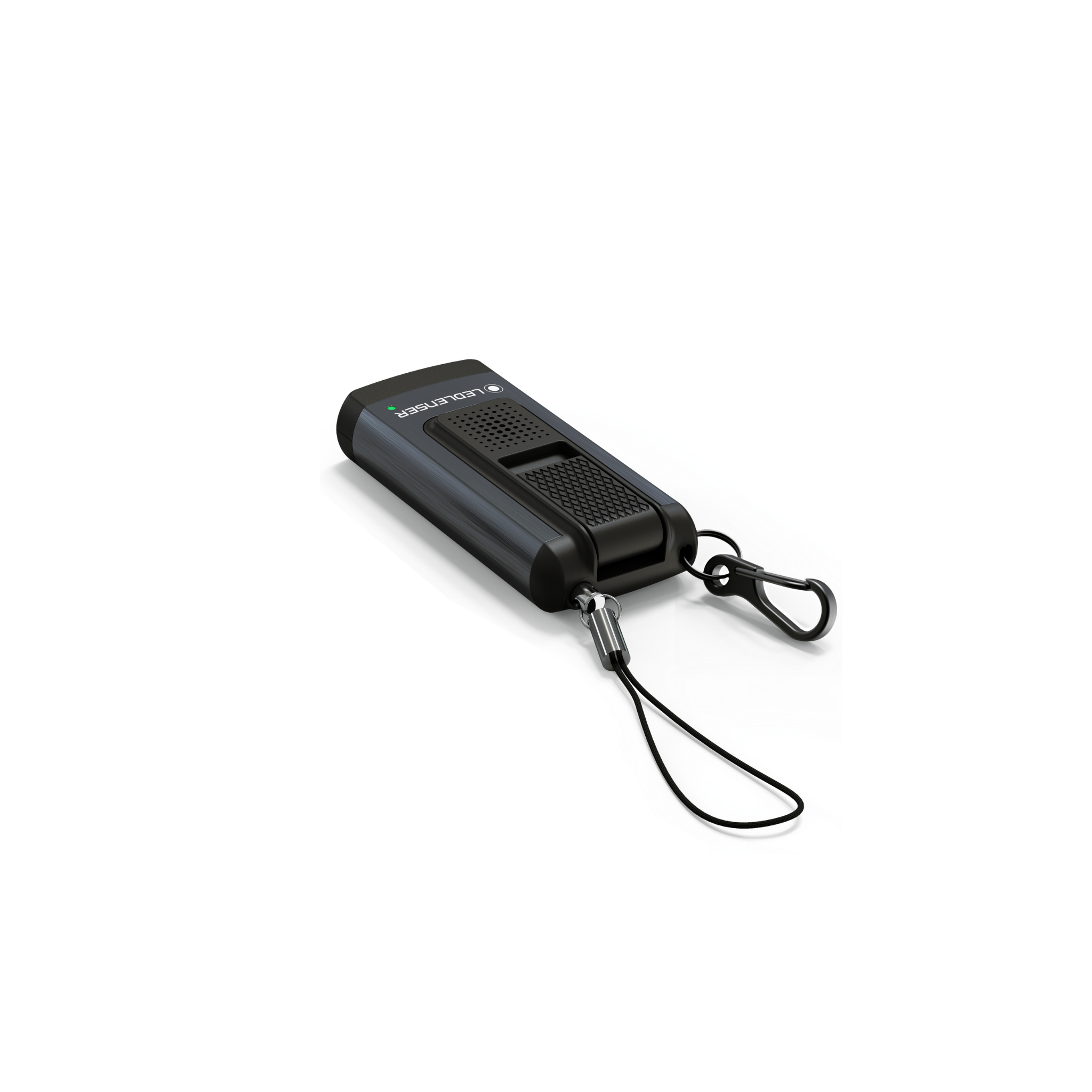 Ledlenser K6R Safety Keychain Light compact black rechargeable keychain torch with clip and wrist lanyard