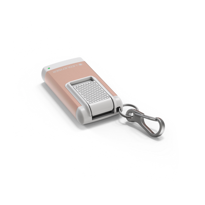 Ledlenser K4R Keychain Light rose gold compact rechargeable keyring torch with clip and carabiner attachment