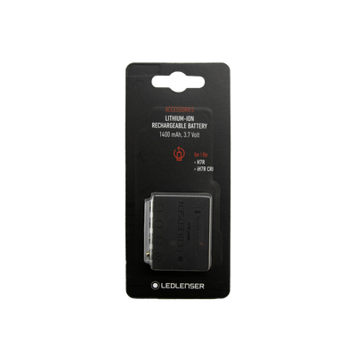 Ledlenser Battery Pack H7R 2 rechargeable battery in packaging showing 1400 mAh 3 7 Volt and compatibility text