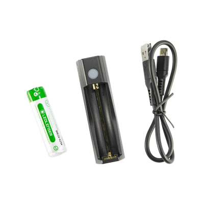 Charging station and 14500 li ion rechargeable battery with battery holder and USB cable for Ledlenser lights