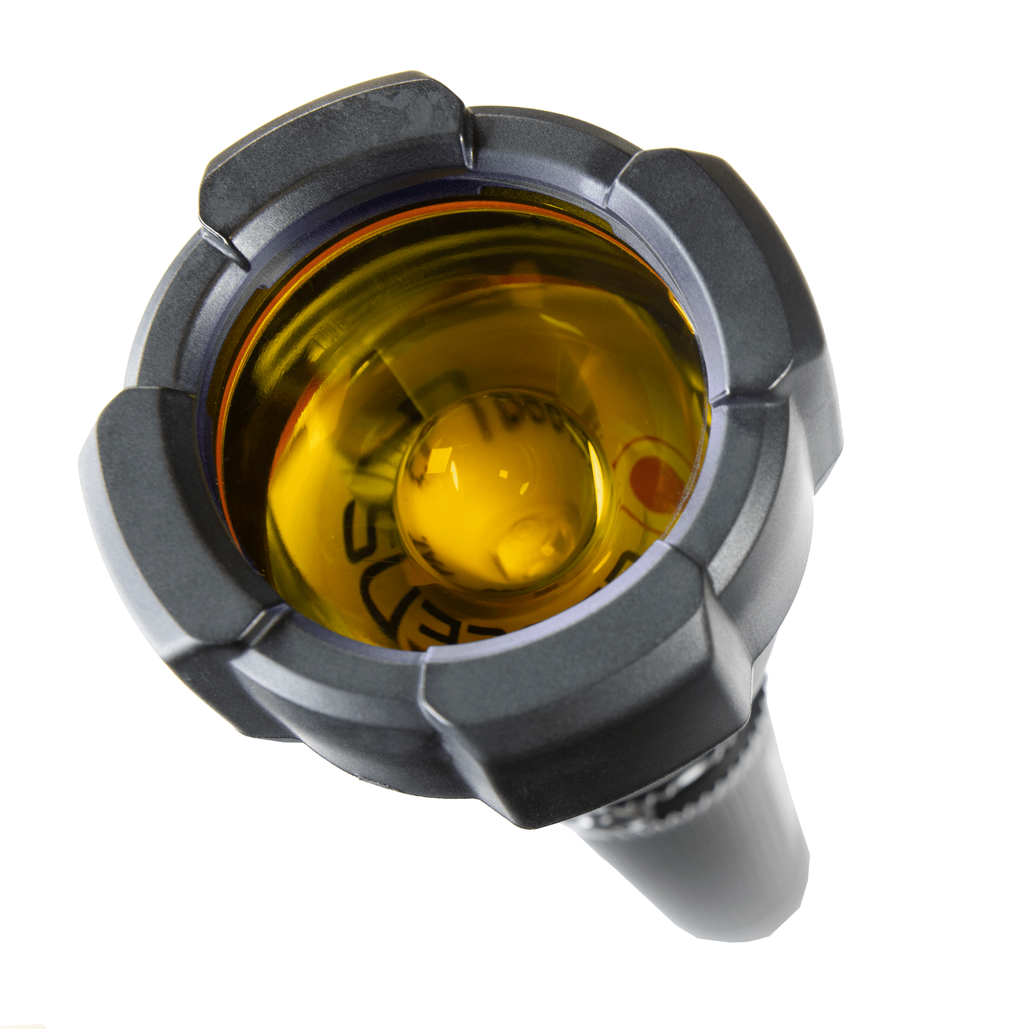 Colour Filter Set 53mm yellow filter module shown from above for Ledlenser P17R Core torch accessory highlighting the filter element and mounting