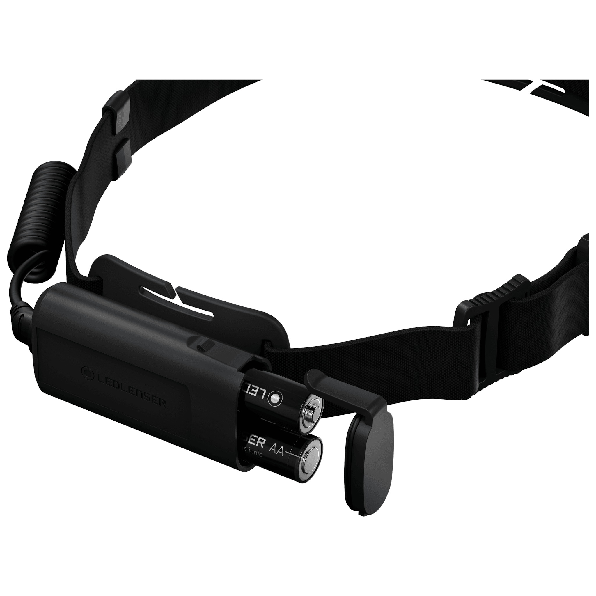 Ledlenser H5 Core Headlamp with integrated battery pack and adjustable strap black compact headtorch shown from side