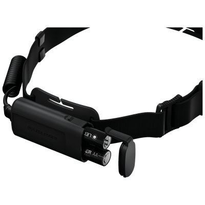 Ledlenser H5 Core Headlamp with integrated battery pack and adjustable strap black compact headtorch shown from side