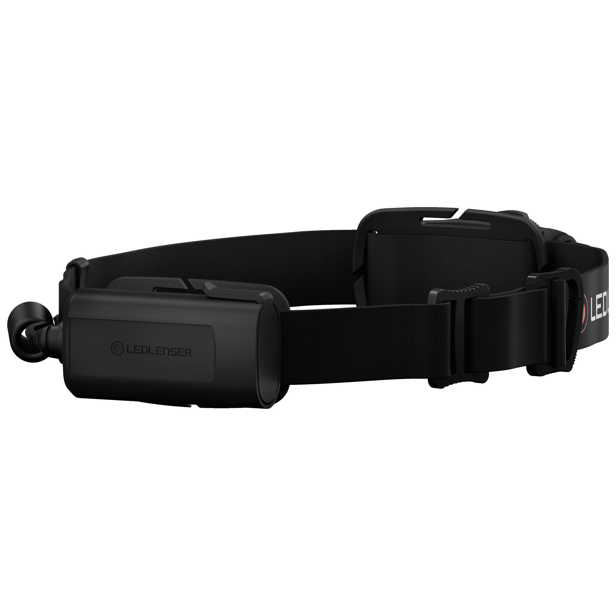 Ledlenser H5 Core Headlamp with a black adjustable head strap and front battery pack shown in side profile