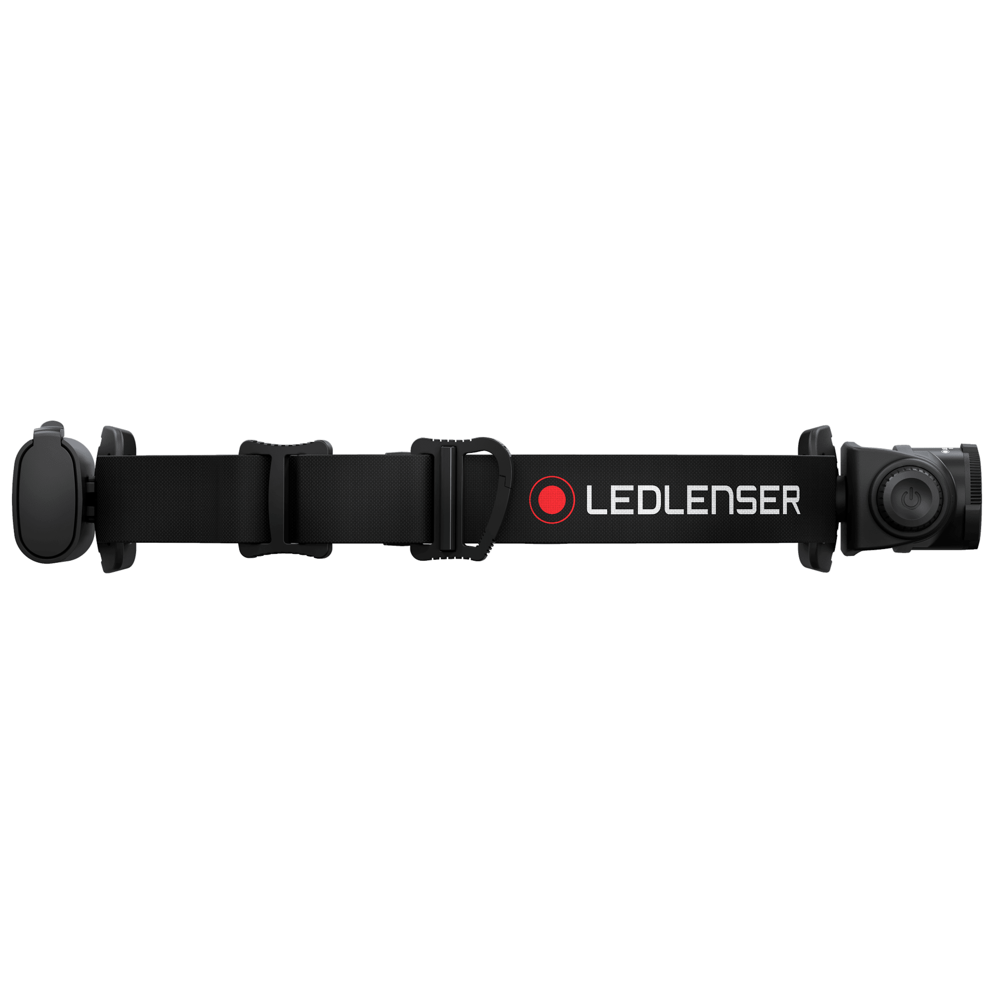 Ledlenser H5 Core Headlamp worn on a black adjustable headband with Ledlenser branding and a compact front light