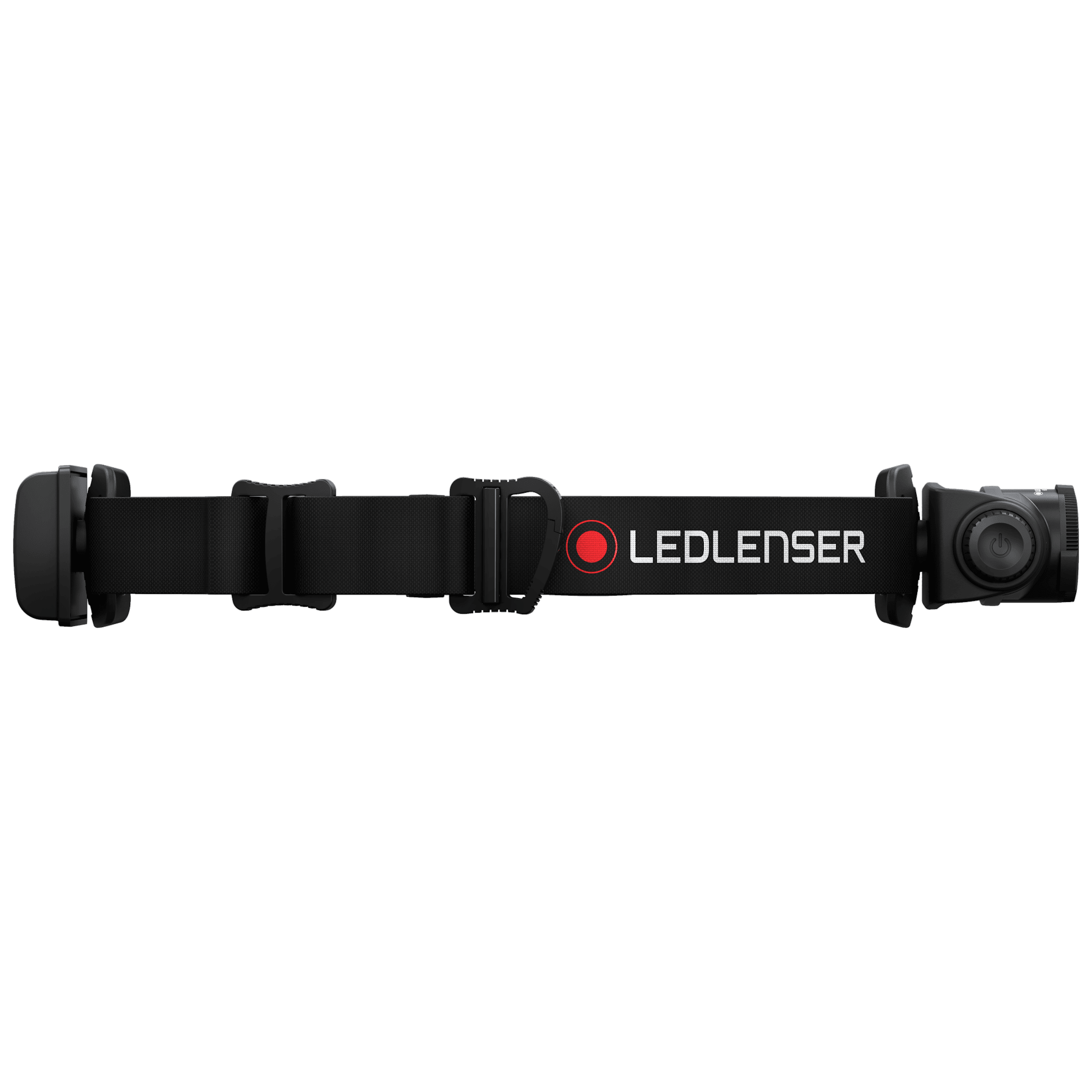 Ledlenser H5R Core Headlamp worn on a black adjustable headband with side light unit