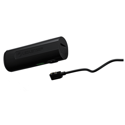 Ledlenser H7R Core headlamp charging module with battery pack and magnetic cable connector