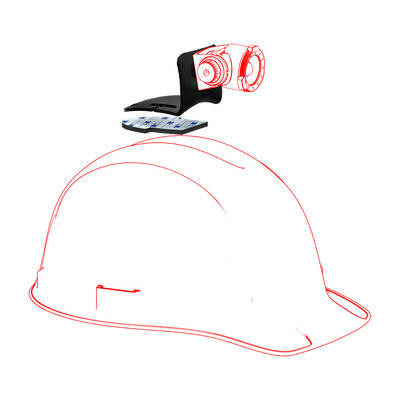 Ledlenser Helmet Connecting Kit Type H shown with helmet mount and mounting hardware for H Series headlamps
