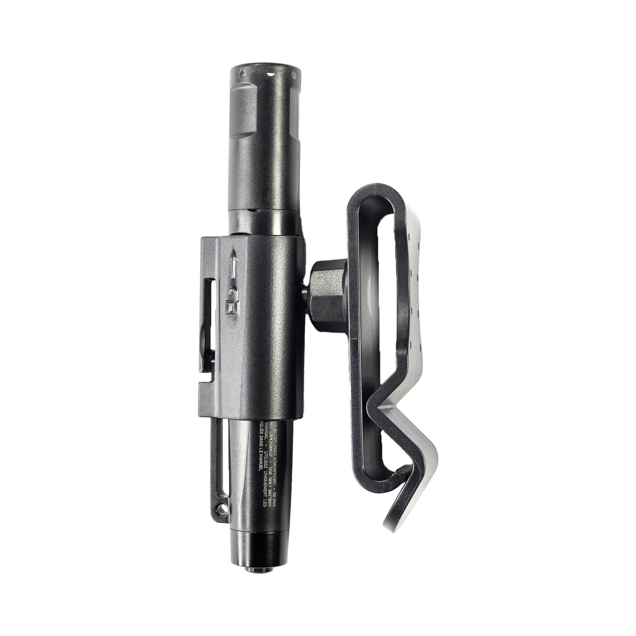 Ledlenser Intelligent Clip Practical Belt Clip attached to a compact torch accessory showing the belt clip mounting