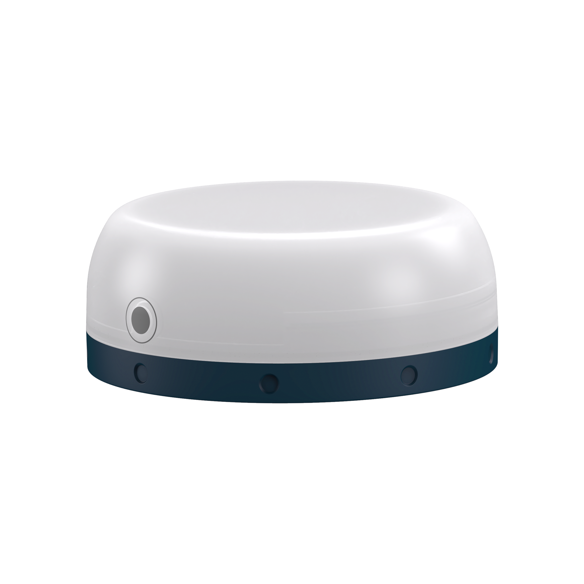 Kidcamp6 Lantern by Ledlenser white dome lantern with a blue base shown from the side battery operated for kids