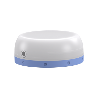 Kidcamp6 Lantern battery operated children's lantern with white dome and blue base side power button visible