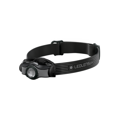 MH3 Headlamp by Ledlenser showing black adjustable head strap and front LED light