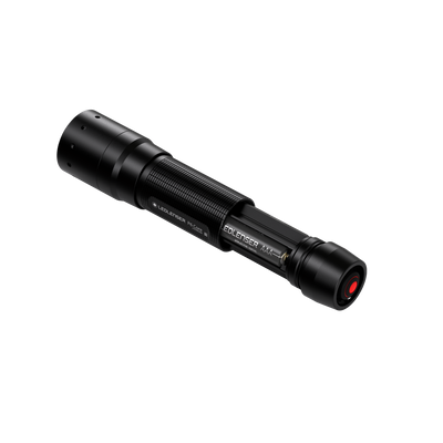 Ledlenser P6 Core Torch black compact battery operated flashlight with textured grip and red activation button