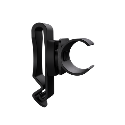 P7R Work UV Torch mounting clip accessory in black clamp style mounting bracket shown in side view