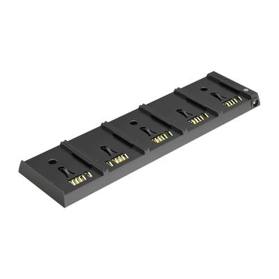 5 Station Battery Charging Panel Wide Ledlenser Compatibility showing five slot charging panel with gold contacts in a dark housing