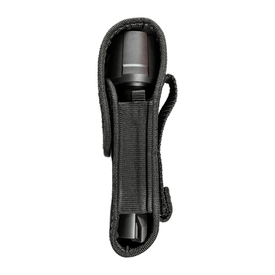 Ledlenser Pouch Type O black nylon pouch with belt loop holding a P6R Work or P7R Work torch visible at the top