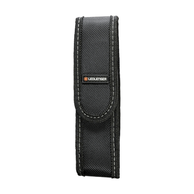 Ledlenser Pouch Type O black nylon holster with white stitching for P6R Work and P7R Work torches