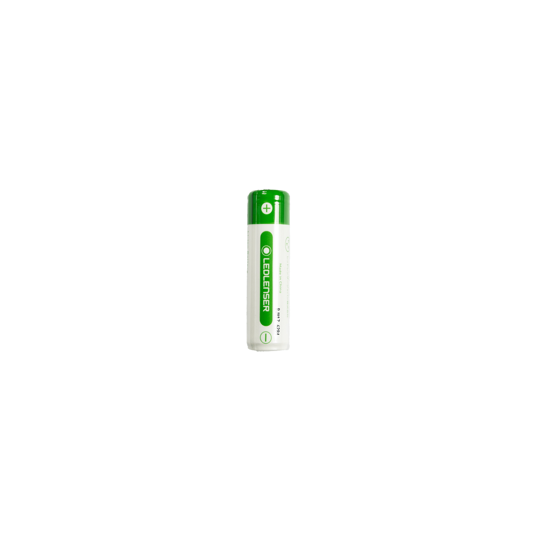 Flex5 Powerbank by Ledlenser compact green and white rechargeable battery pack shown upright