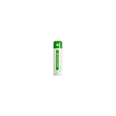 Flex5 Powerbank by Ledlenser compact green and white rechargeable battery pack shown upright